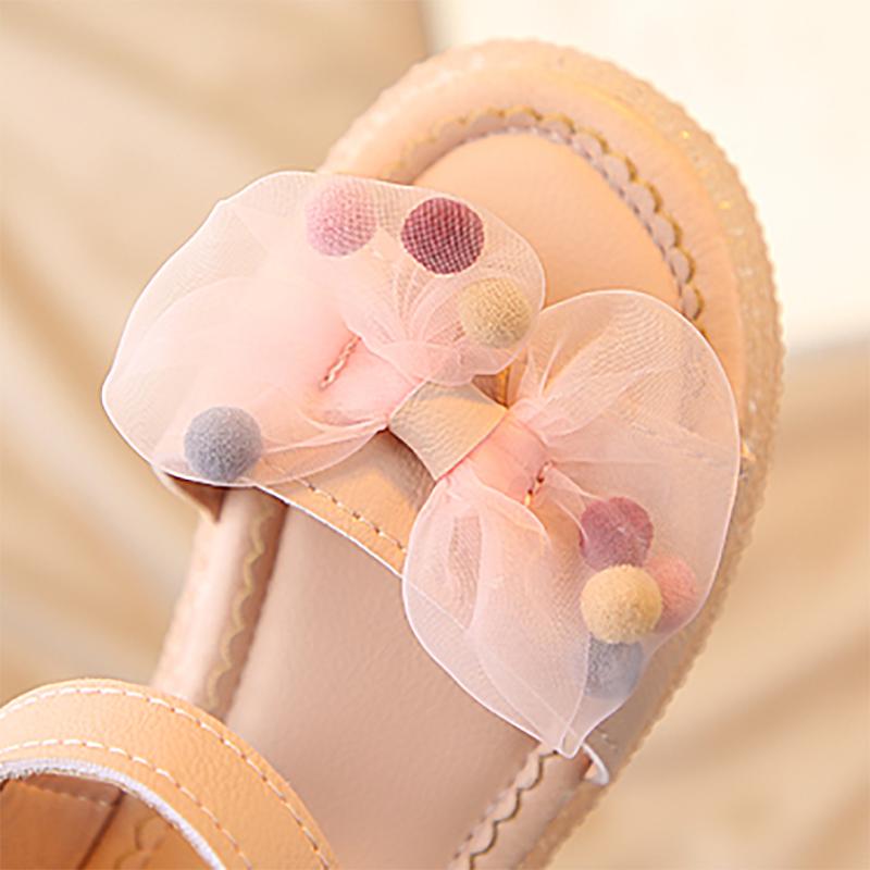 Girls Sandals Summer Bow Princess Shoes Korean Children's Baby Non-slip Soft-soled Beach Shoes