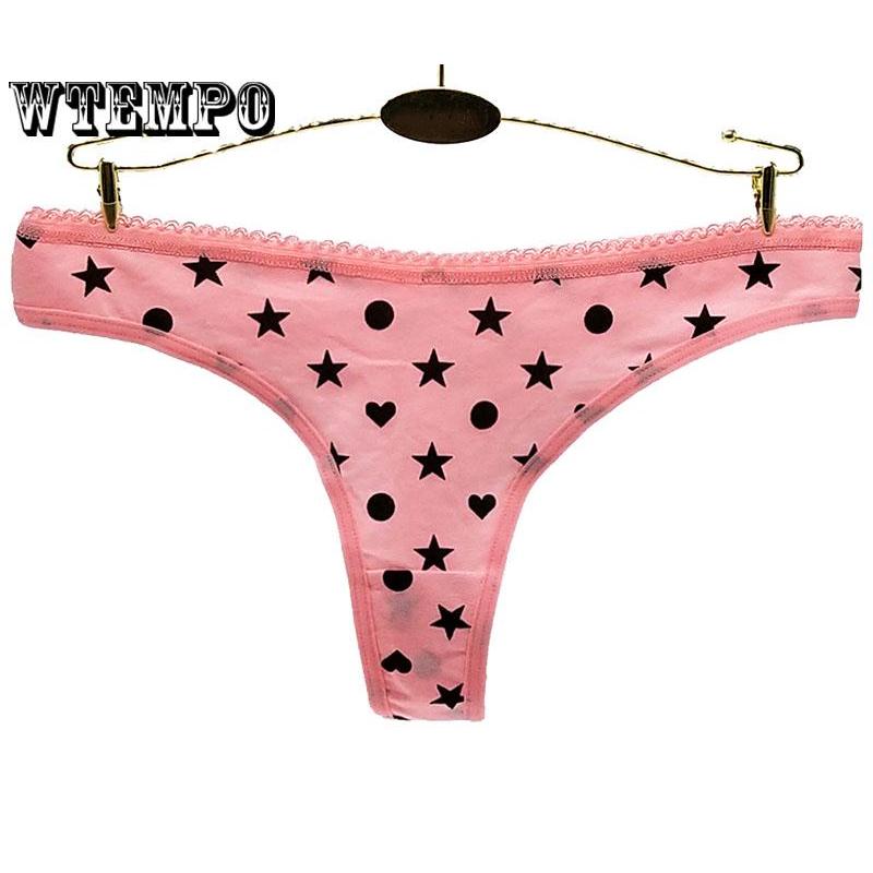 6 Pcs/Lot G-Strings Sexy Thong Underwear Wholesale Ladies Panties Girls Cotton Women Cute dot