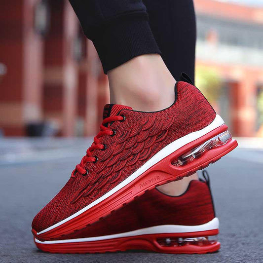 Plus Size 38-45 Men Flying Woven Mesh Running Shoes Lightweight Sneakers Breathable Outdoor Sports Shoes Comfortable Deodorant Running Gym Shoes