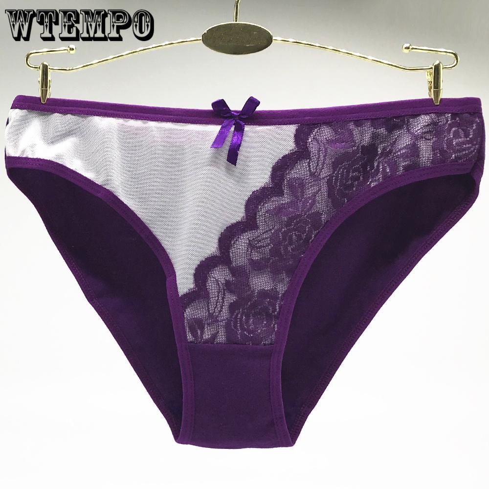 6 pcs/lot Woman Underwear Cotton Sexy Low Rise Knickers Panties Lace Brief Intimates Lingerie