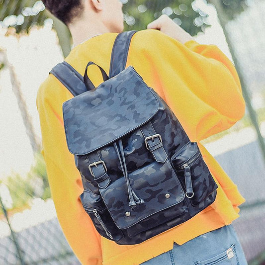 Backpack Laptop Head-layer Cowhide Minimalist Double Shoulder Bags Men Women Handmade Leather Bag