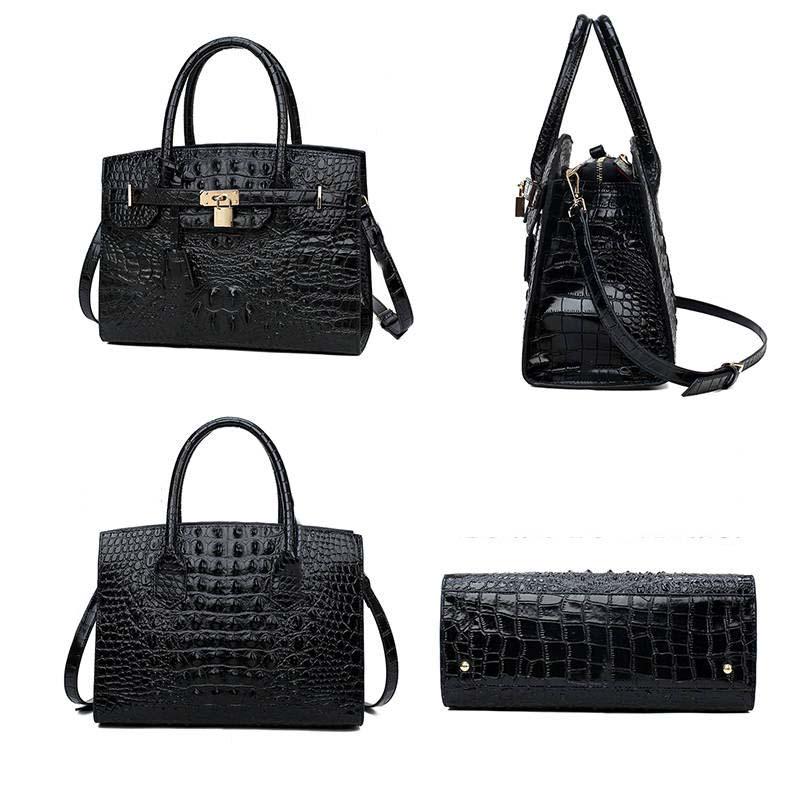 Crocodile Leather Handbag Women Fashion Large Capacity Shoulder Bag Platinum Bag