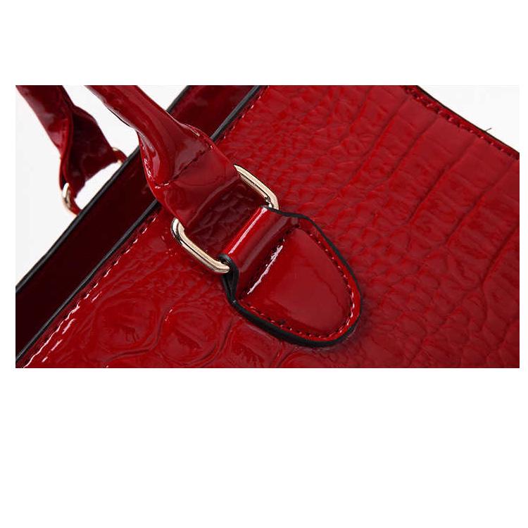 Woman bag European and American style handbag Trendy wild Patent leather bag Genuine Leather