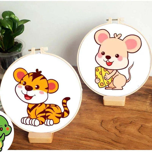 Zodiac Printing Cross Stitch Manual Thread Embroidery Small Picture Children Students Simple Learning Embroidery