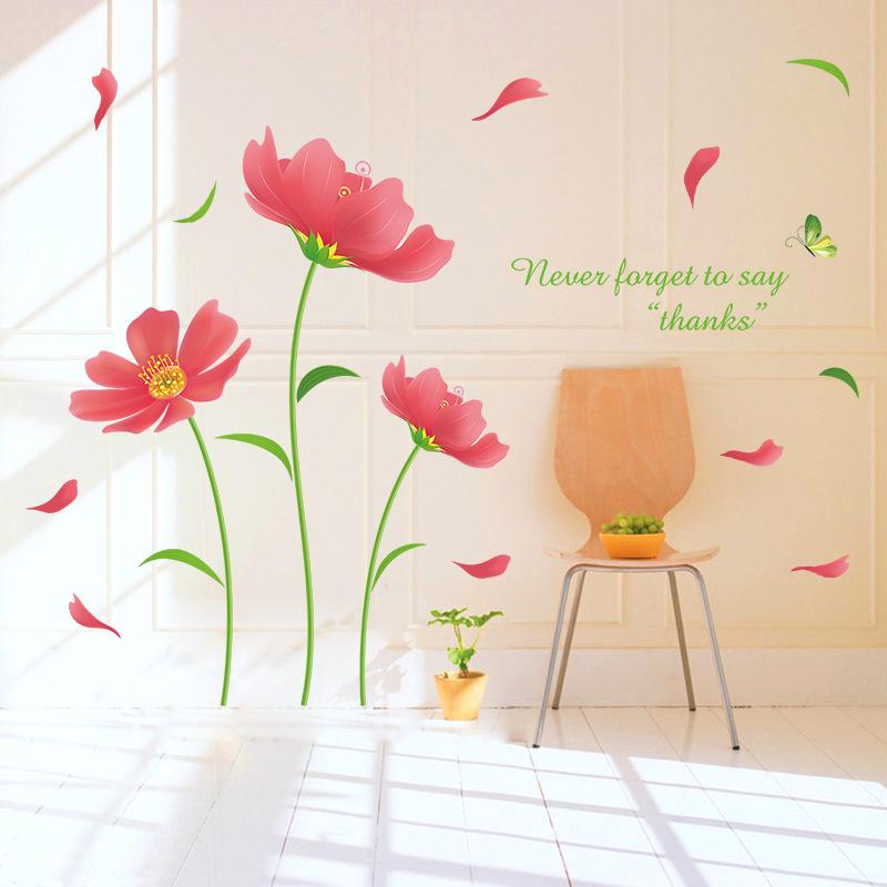 Beautiful mulberry flower living room bedroom wall decoration removable wall stickers