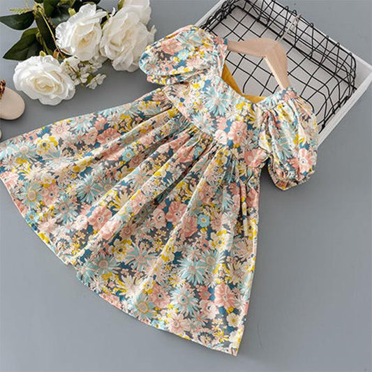 Toddler Baby Girls Clothes Summer Short Sleeve Floral Princess Birthday Dress Dresses for Girl Baby Clothing Thin Costume Dress