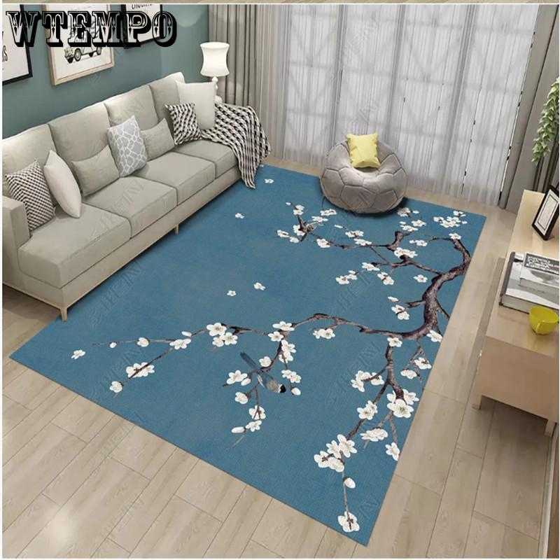 Chinese Style 3D Floral Pattern Carpet for Living Room Area Rug Children Floor Mat Cloakroom Rugs