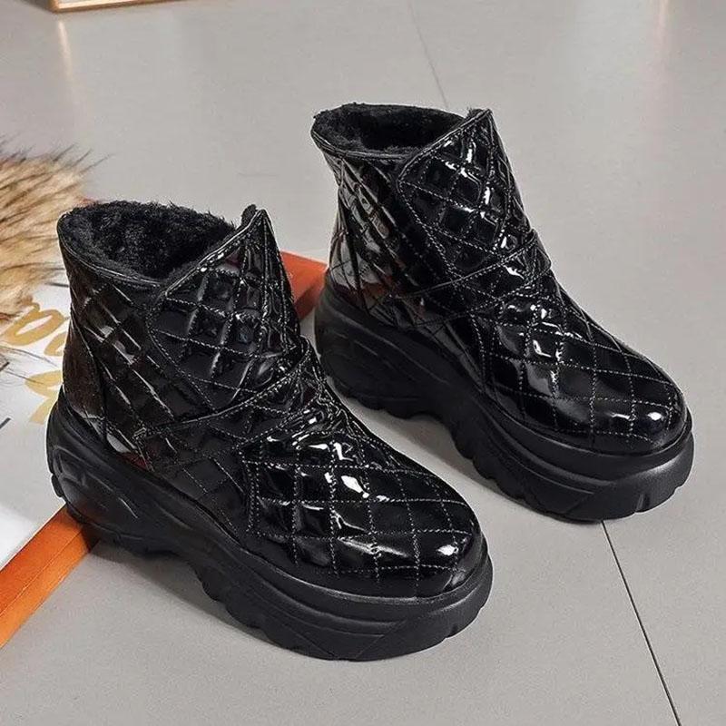 Winter Boots Velvet Thick-soled Platform Heightening Snow Boots Non-slip Women's Cotton Boots Waterproof Cotton Shoes