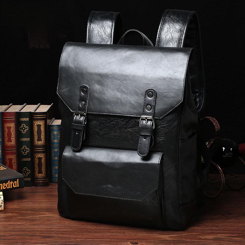 Retro Large Capacity Backpack Men Trend Student Waterproof Outdoor Sports Square Student Bag