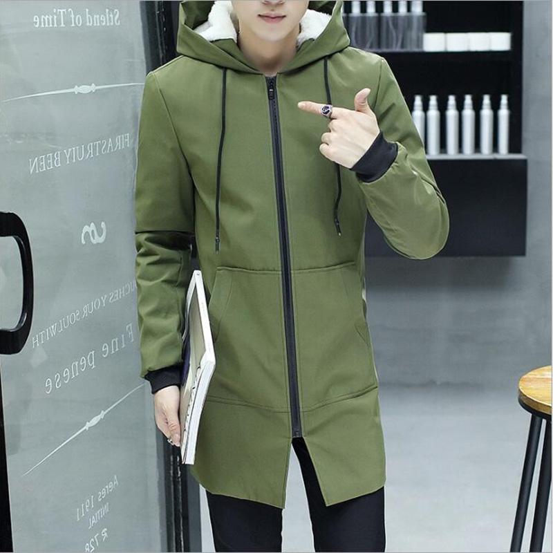 Windbreaker Men's clothes Autumn and winter Men's Woolen coat Medium and long section Large size