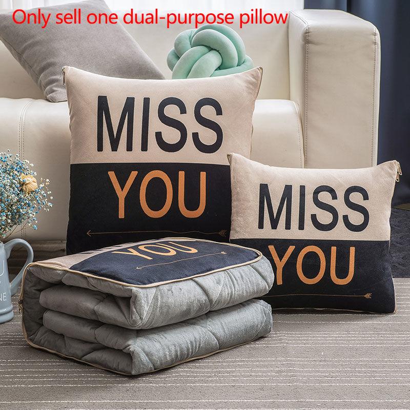 Winter Dual-use Pillow Variable Quilt Coral Fleece Home Sofa Pillow Car Warmth Artifact