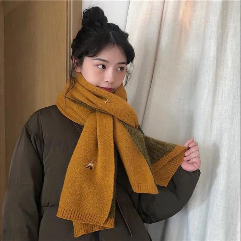 Winter Imitation Cashmere Scarf Fashion Embroidery Ladies Scarf Thick Warm Long Scarf Shawl Christmas Gift