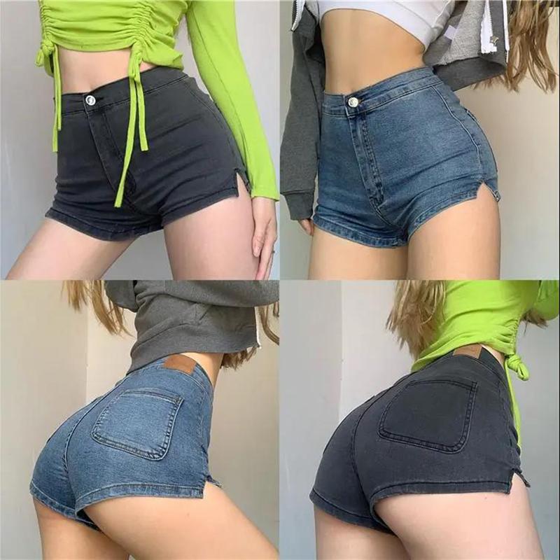 Sexy Tight Denim Shorts Women Loose Spring and Summer Thin Casual Shorts 3colors Black Grey Blue