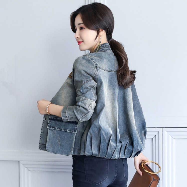 2019 Denim Jacket Blue Bomber Short Jeans Jacket Casual Ripped Denim Outwear Slim Jeans Jack Coat