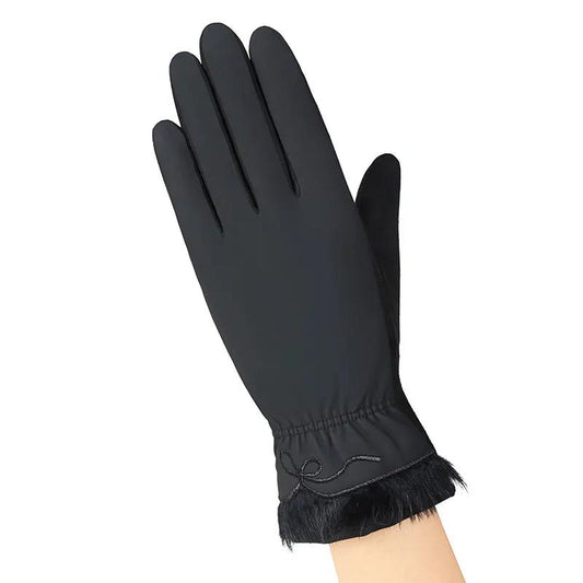 Winter Women's Down Cotton Gloves Warm and Cold-proof Plus Velvet Thick Waterproof Windproof Touch Screen Gloves