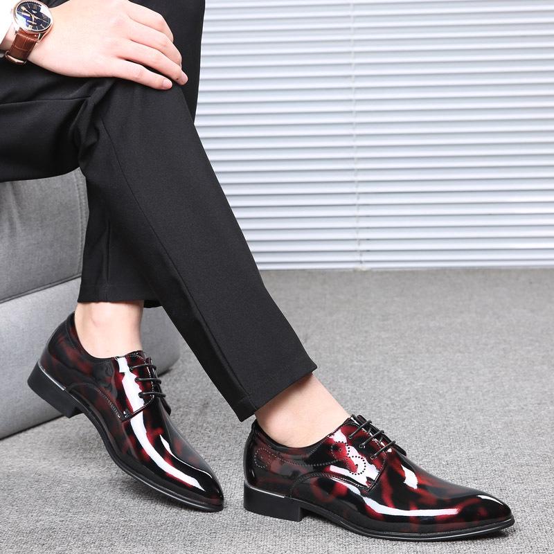 Pair of Shoes Business Leather Casual Comfortable Flat Men Pointed Toe Wedding Dress Shoes