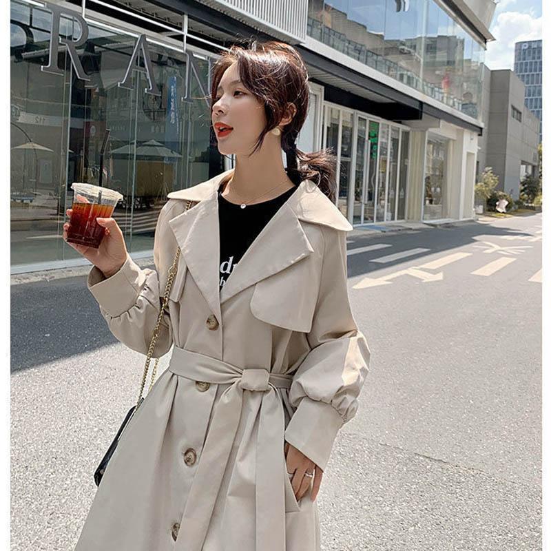 Spring and Autumn Models with Lining and Western Style Mid-length Windbreaker Loose Temperament Women's Jacket