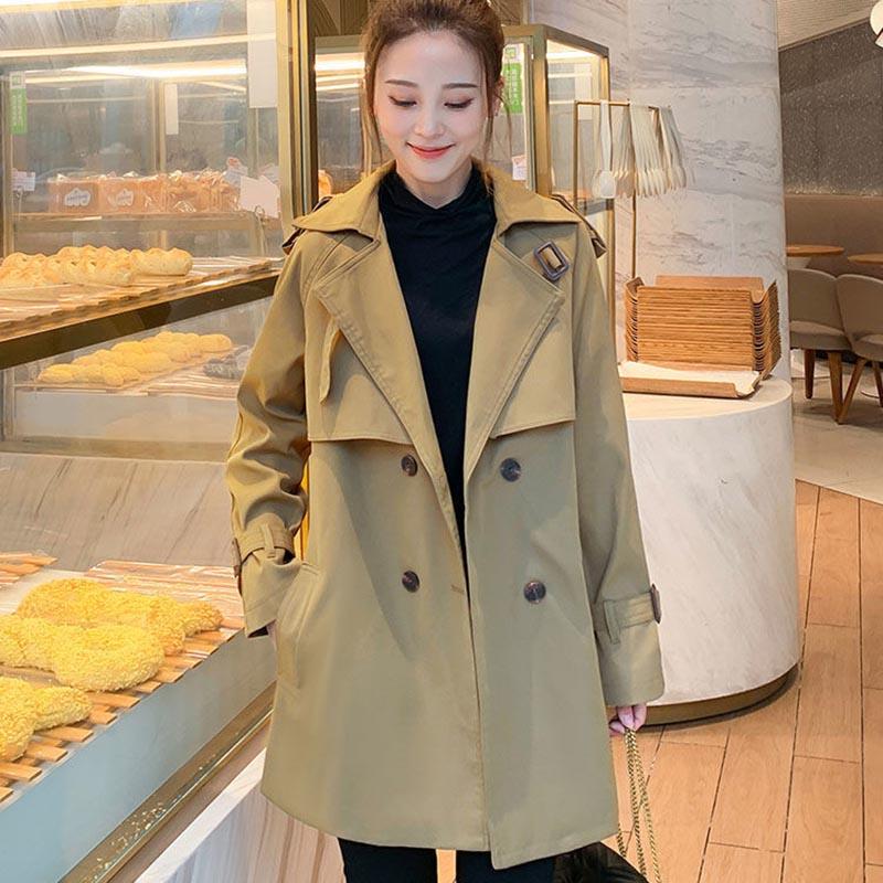 Windbreaker Women's Long Spring and Autumn Tooling British Style Temperament Fashion Thin Raincoat