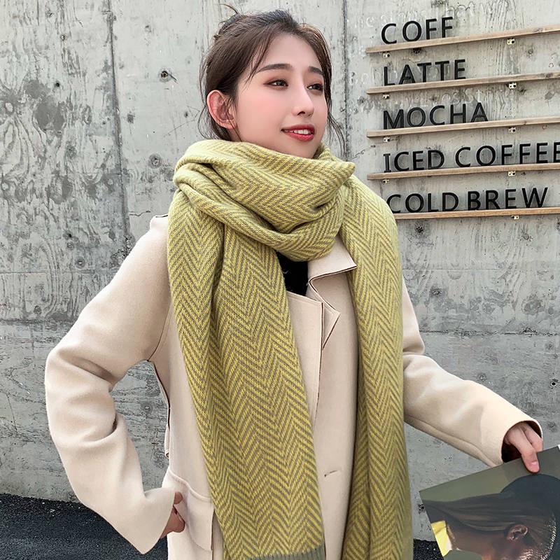 Scarf Women Winter Soft Wool Knitted Scarf Shawls Female Thicken Warmer Ladies Winter Scarfs