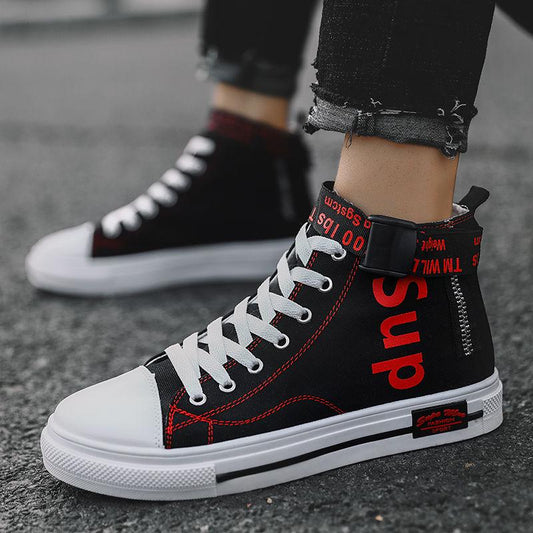 Wild large size men's shoes trend sneakers men's shoes high-top canvas shoes men's casual shoes