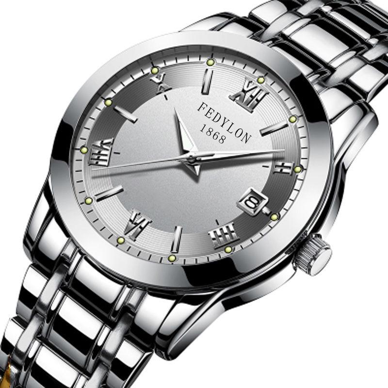 Classic Dress Watches Men Genuine Strap Automatic Mechanical Calendar Top Brand Luxury Wristwatch