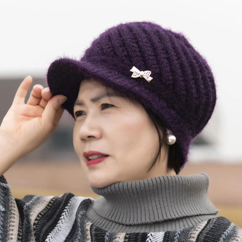 Winter Plus Cashmere Knit Hat Korean Style Fashion Fur Ball Warm Caps Cycling Windproof Woolen Cap for Women