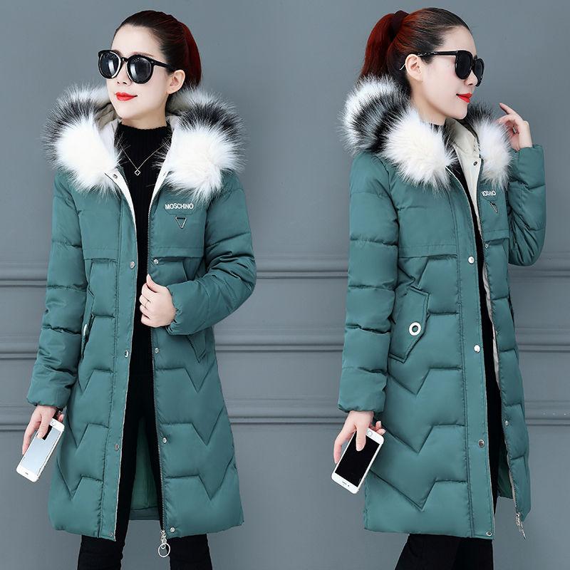 Winter Fashion Trend Women'sMid-length Slim-fit Plus Size Thick Temperament Big Fur Collar Down Padded Jacket