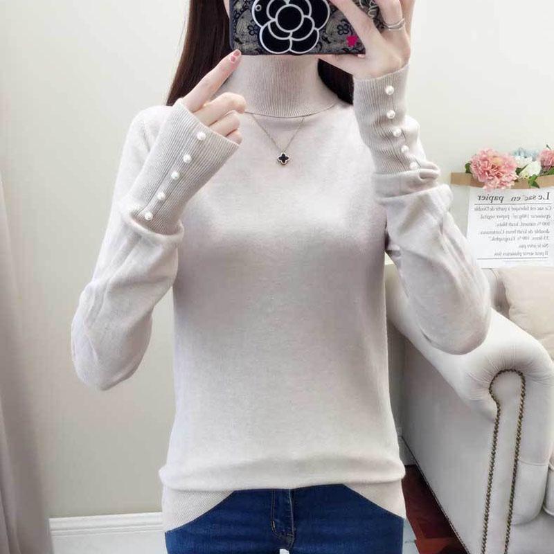 Turtleneck Sweater Women's 2020 Autumn and Winter New Slimming Bottoming Shirt Thickening Korean Version of The Loose Long-sleeved Sweater