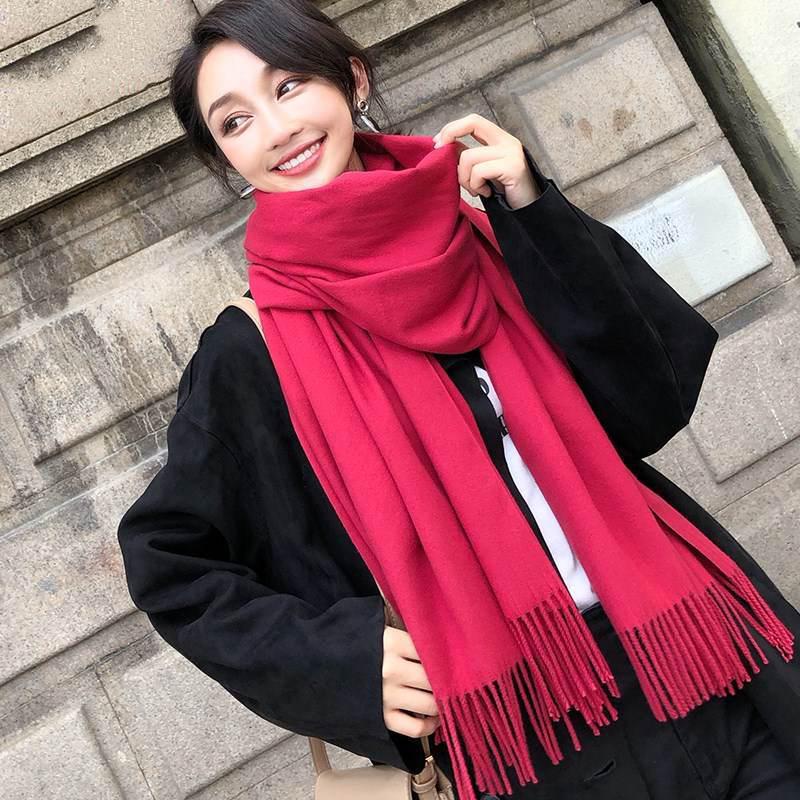 Winter Scarf for Women High Quality Warm Long Scarf Female Solid Color Thick Scarves