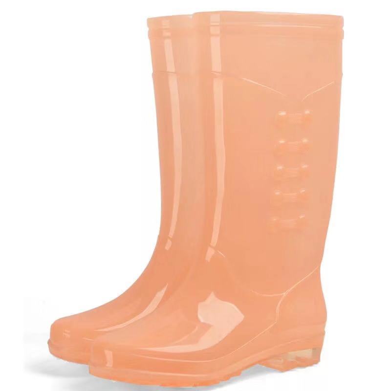 Rain Boots Women's High Tube Water Shoes Rain Boots Tendon Bottom Non-slip Waterproof Water Shoes Women's Detachable Warm Rain Boots