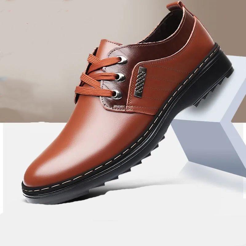 Men's Breathable Leather Shoes Korean Version of The Increase In The Young British Pointed Business Suits Men's Leather Shoes