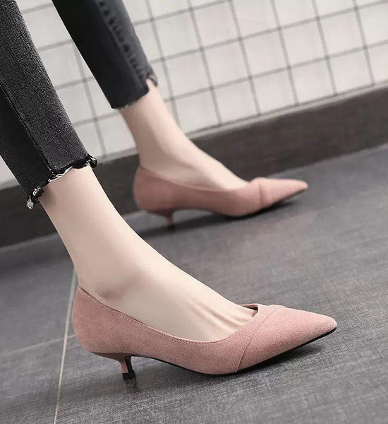 Women Pumps Suede High Heels Shoes  Office Shoes Stiletto Party Shoes Female Comfort Women Pointed Toe Heels