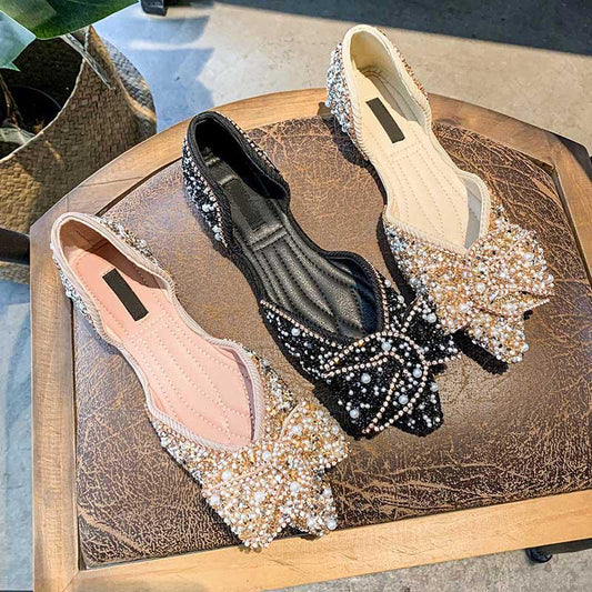 Plus Size 35-40 Summer Women Slippers Outdoor Bohemian Beach High Heels Wear-resistant Non-slip Office Lady Pearl Sandals