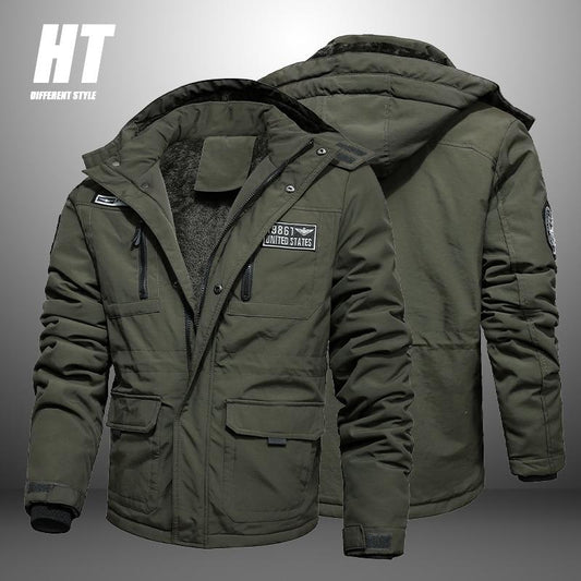 Winter Military Jacket Men Brand Quality Windbreaker Warm Outdoor Fleece Lined Overcoat Casual Slim Tactical Coat Male Parkas