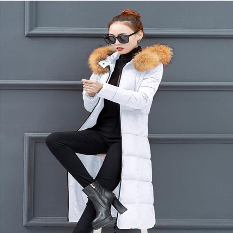 Winter Ladies Down Padded Jacket Fashion Plus Fleece Hooded Padded Jacket Thick Warm Long Coat