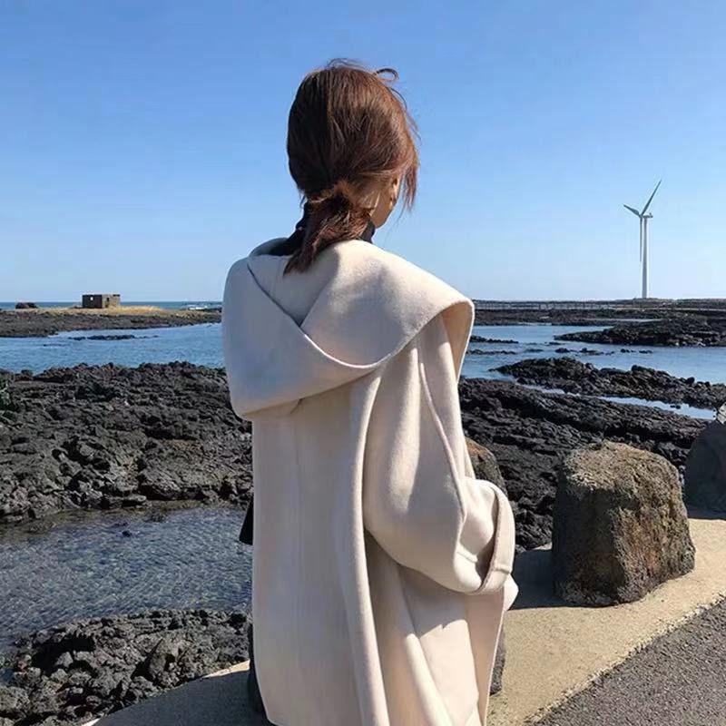 Double-sided Autumn and Winter All-match Woolen Coat French Cloak Woolen Coat Female Student Jacket