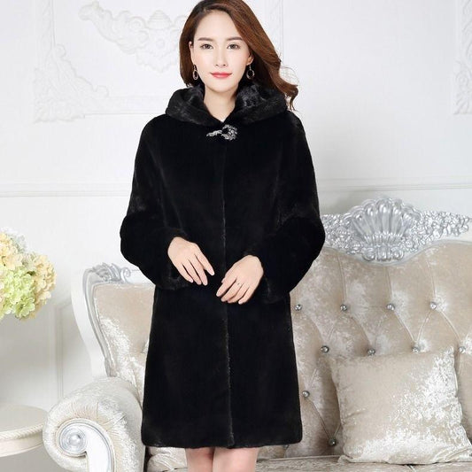 Large size Woolen coat Spring and Autumn Large Size Woman's clothing Long Sleeve Warm Windbreaker