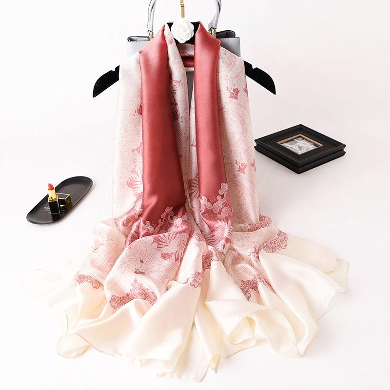 Autumn and Winter Ladies Scarf Fashion All-match Printing Silk Scarf Long Multi-function Scarf Shawl