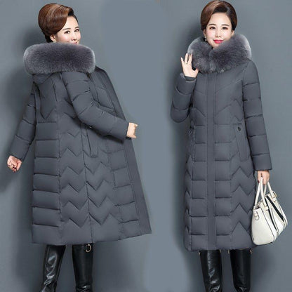 Winter Coat Women's Long Over-the-knee Plus Size Thin Padded Jacket Padded Down Padded Jacket To Keep Warm In Winter