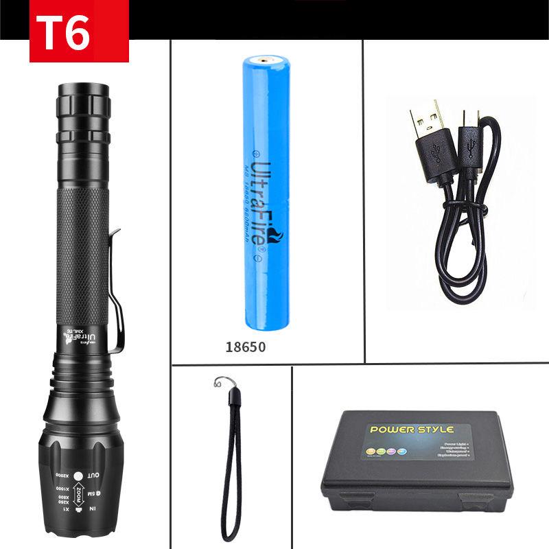 Charging High-end LED Flashlight Surrounding lamp  Support zoom lighting modes Waterproof Torch