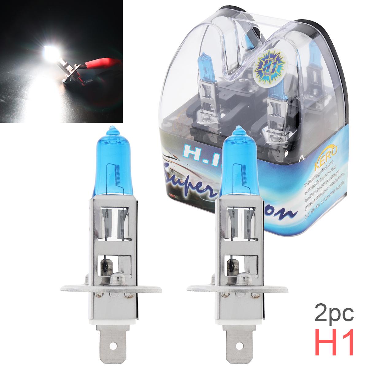 2pcs 12V H1 55W 6000K White Light Super Bright Car Xenon Halogen Lamp Auto Front Headlight Fog Bulb