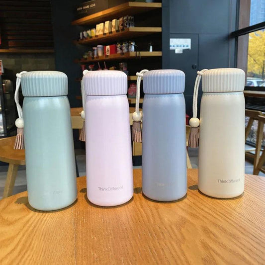 Japanese Vacuum Flask Ladies Cute Simple Children Tassel Portable Water Cup 400ml Vacuum Flask