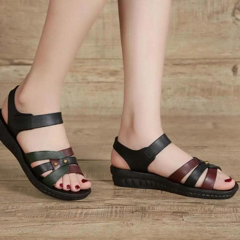 Summer Sandals Women's Flat Low Heel Non-slip Wear-resistant Sandals Outdoor