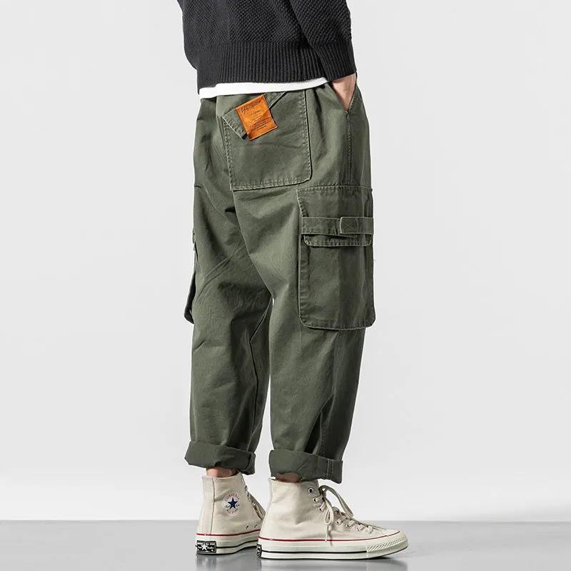 Fatty Overalls Loose Large Size Men's Trousers Straight Casual Pants Trendy Wide-leg Harem Pants