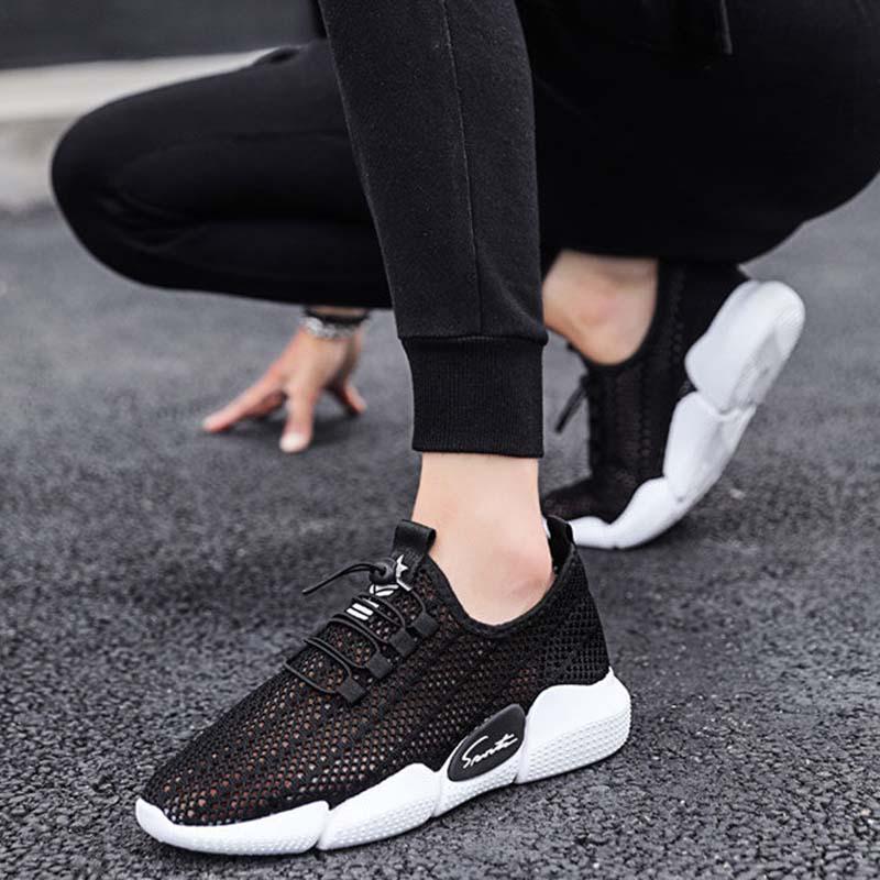 Plus Size 39-44 Summer Men White Mesh Sneakers Breathable Basketball Shoes Women Non-slip Running Shoes Outdoor Travel Shoes