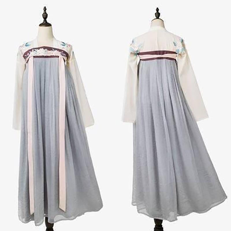 Traditional Improved Hanfu Female Costume Jade Rabbit Embroidery High-waisted Bust Skirt Retro Daily Chinese Clothing Campus Chinese Style