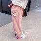 Children's Clothing Girls Pants Embroidery Cartoon Children's Sports Pants Spring and Autumn Casual Trousers