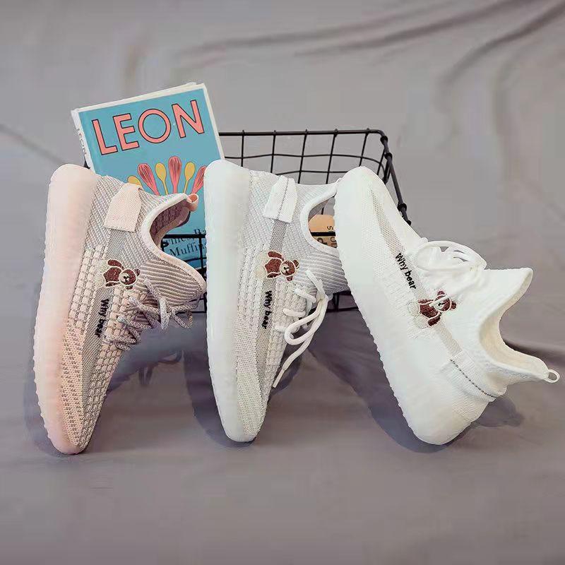 Female Bear Sneakers Student Summer Mesh Breathable Mesh Shoes Korean Version of Casual White Shoes