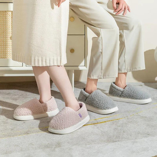 Cotton Slippers Women's Winter Bag with Indoor Couples Home Warmth Month Postpartum Household Plush Thick-soled Cotton Shoes