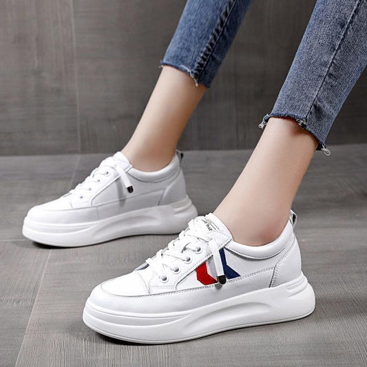 Thick-soled White Shoes All-match Casual Mesh Breathable Sneakers Mesh Shoes Lightweight and Breathable Increased Sole